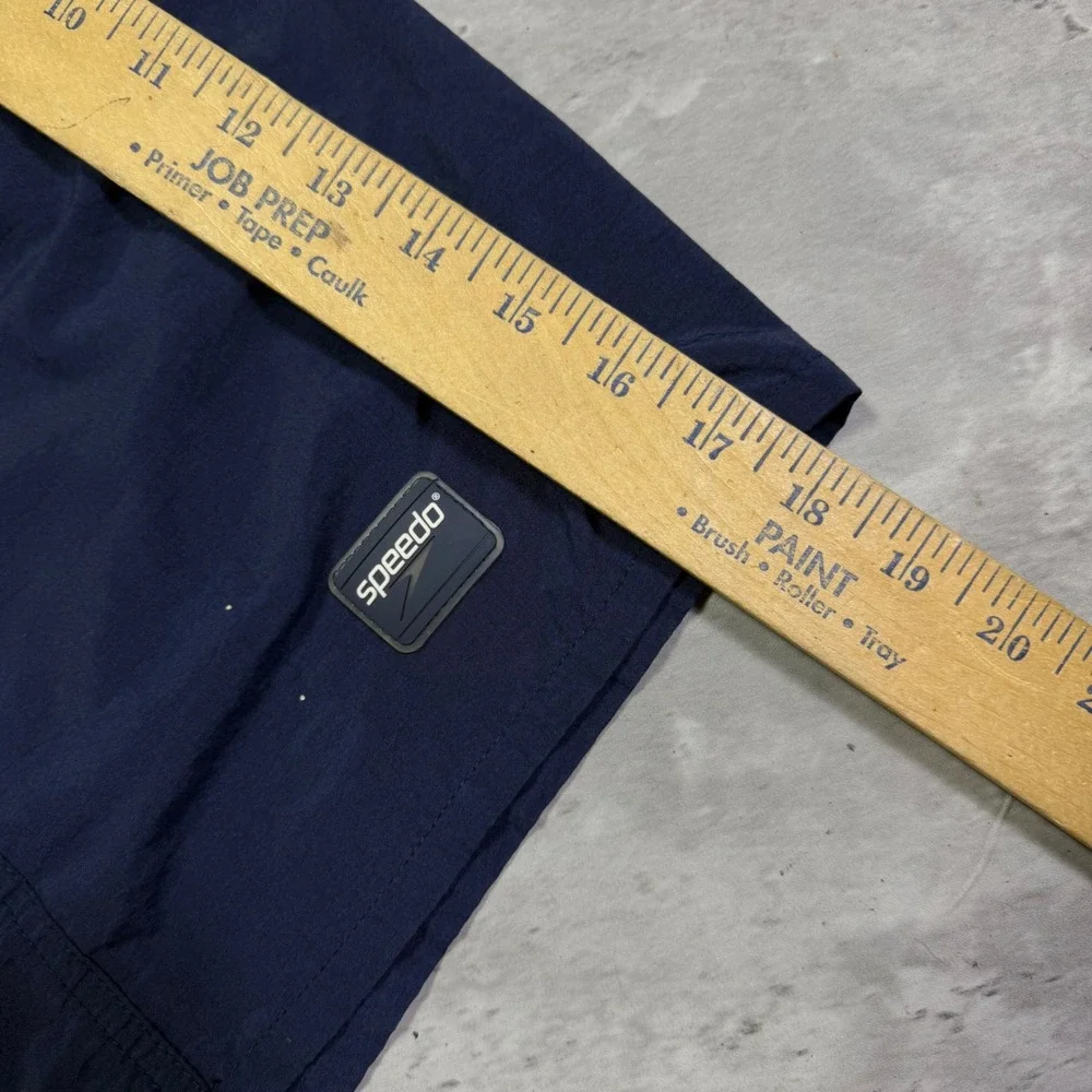 Speedo Mens Navy Blue Swim Trunks Mesh Lined Pockets Drawstring Shorts XL